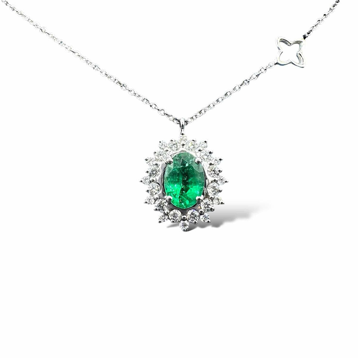 Collana Recarlo con Diamanti e Smeraldo Ct 0,74