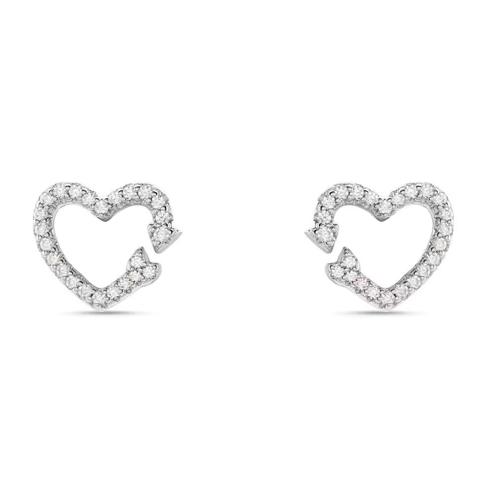 Orecchini Stroili a cuore in argento 925 e zirconi