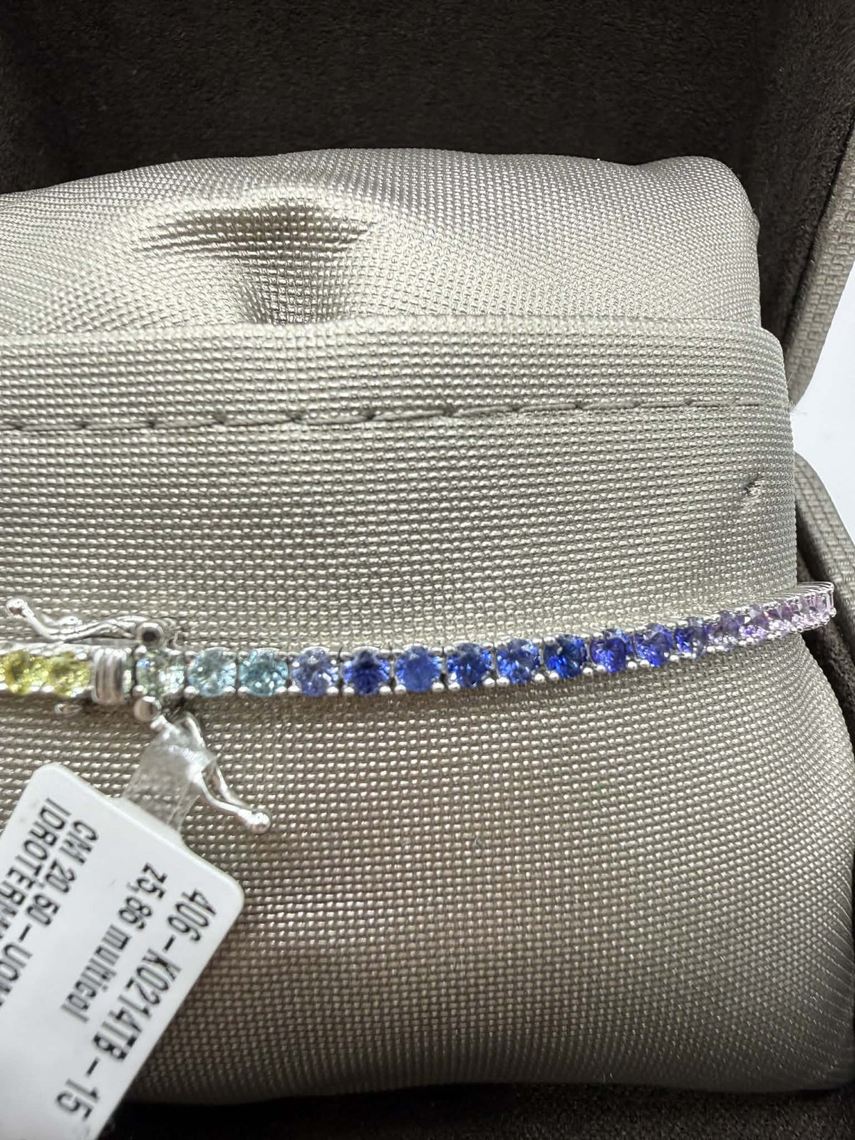 Bracciale Tennis Crivelli Rainbow con Zaffiri Idrotermali Ct 5,86