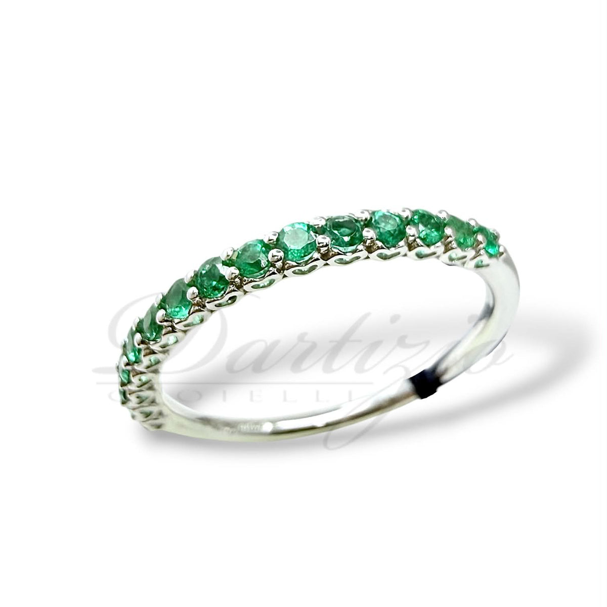Anello Veretta Donna Recarlo con Smeraldi Ct.0.34
