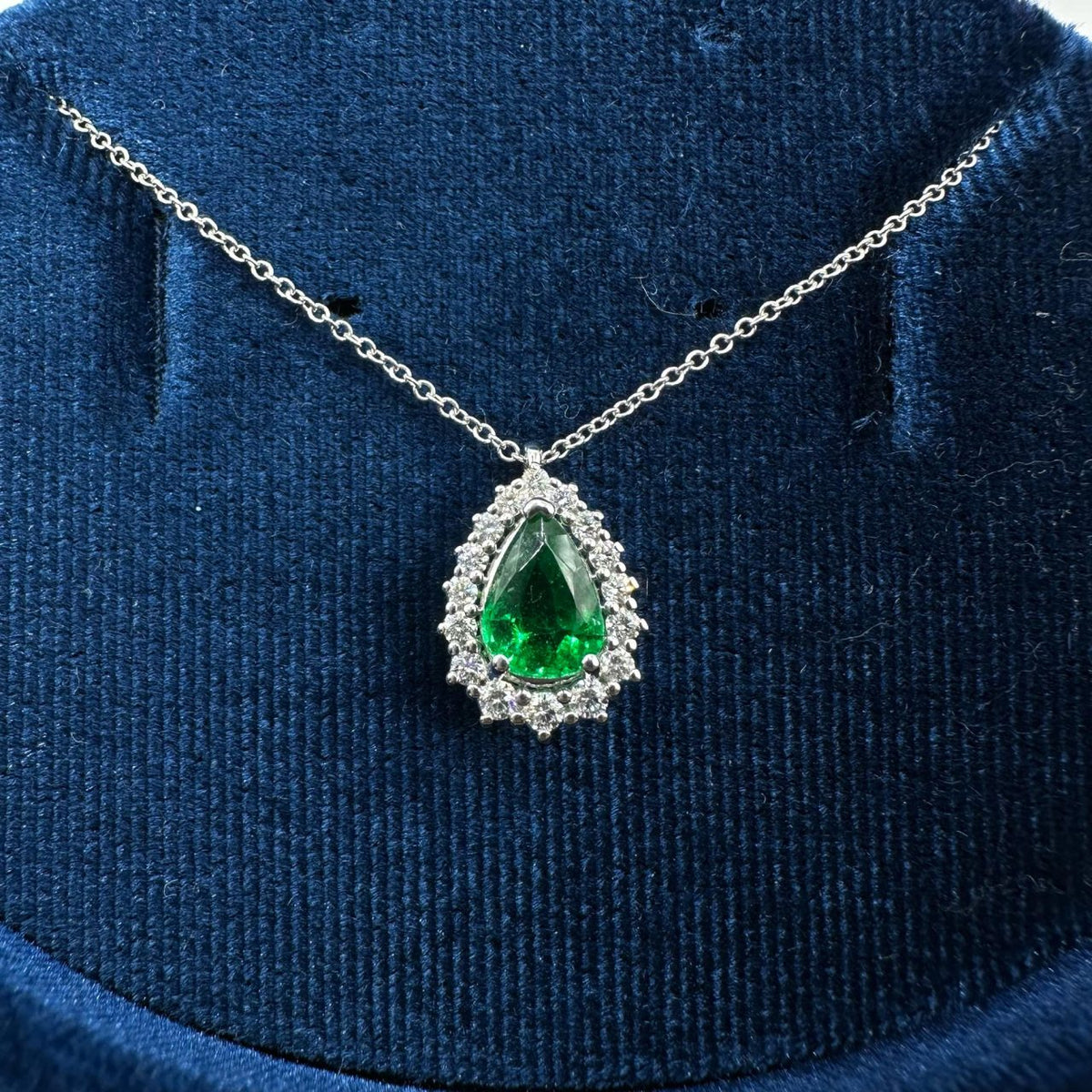 Collana Recarlo con Goccia di Smeraldo Colombiano Ct 0,84