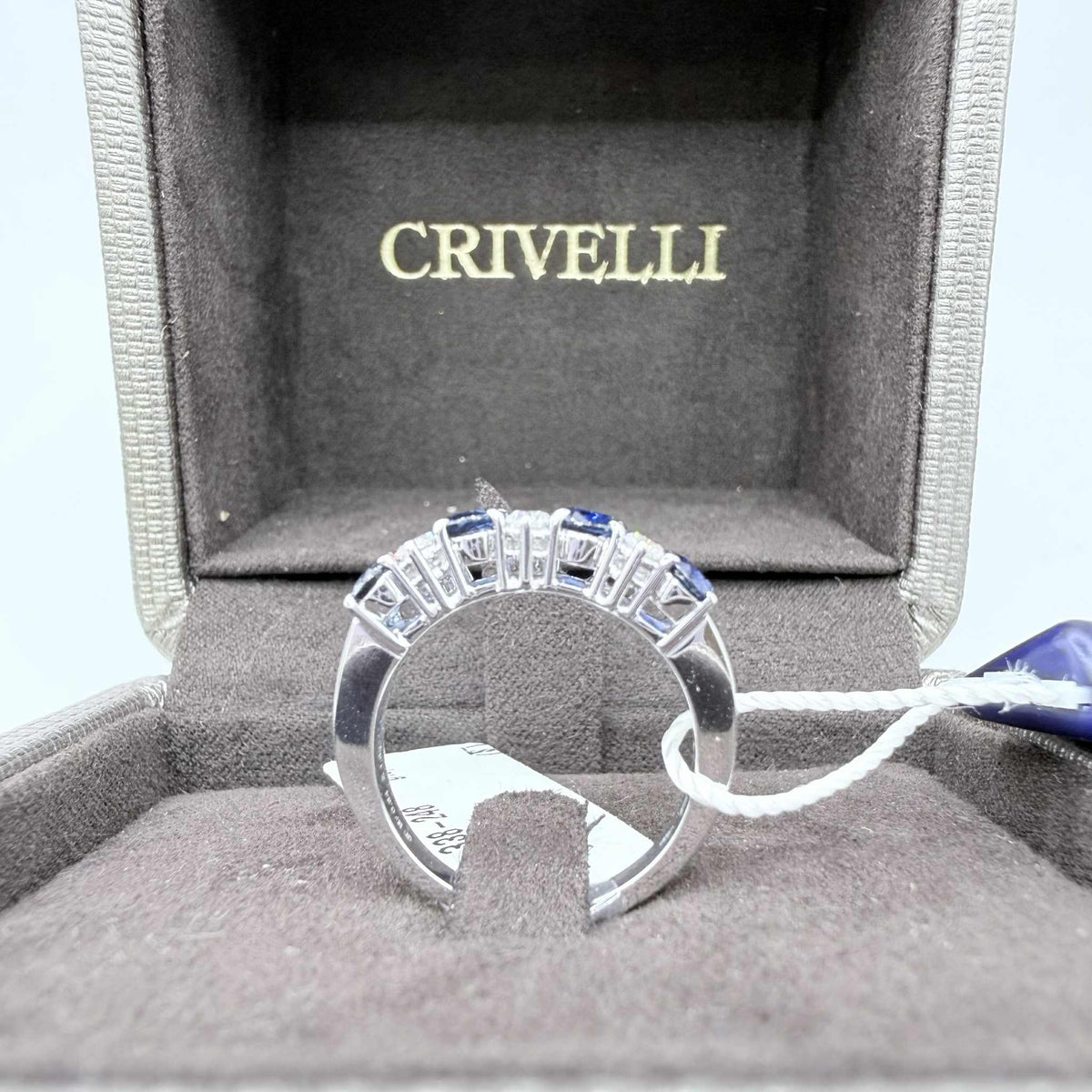Anello Veretta Donna Crivelli con Zaffiri Ct 1,82 e Diamanti