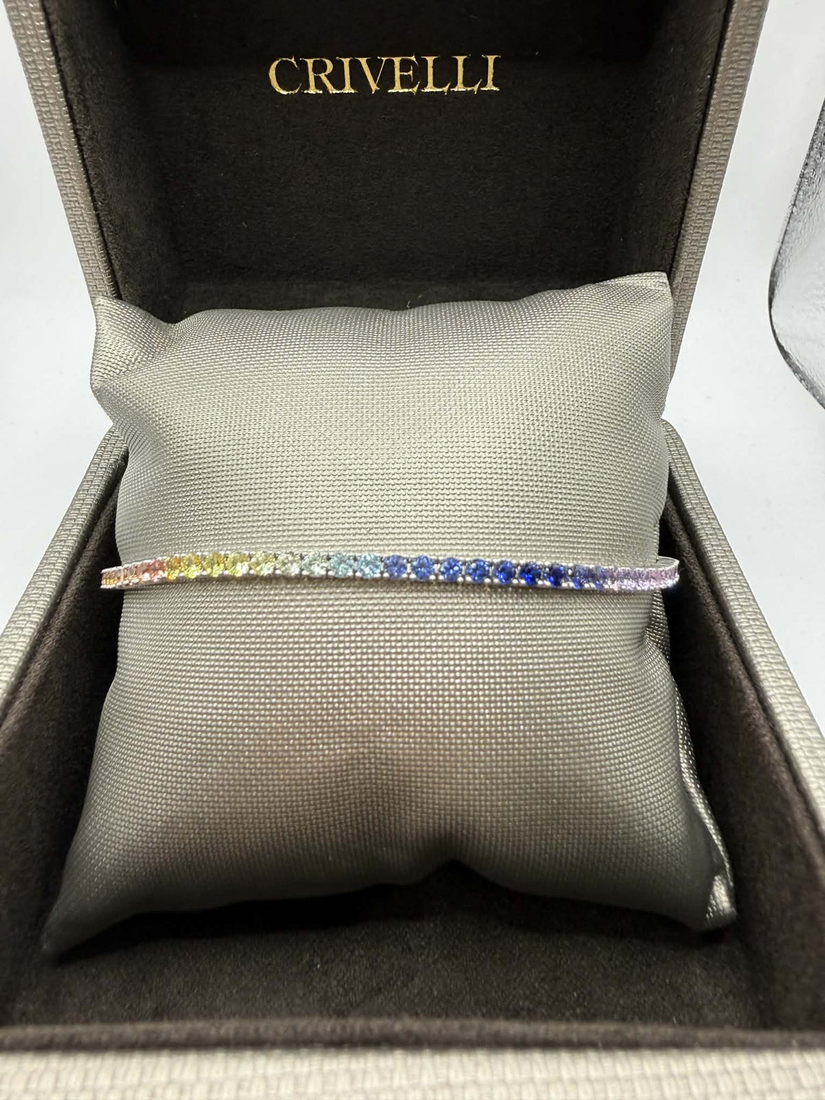 Bracciale Tennis Crivelli Rainbow con Zaffiri Idrotermali Ct 5,86