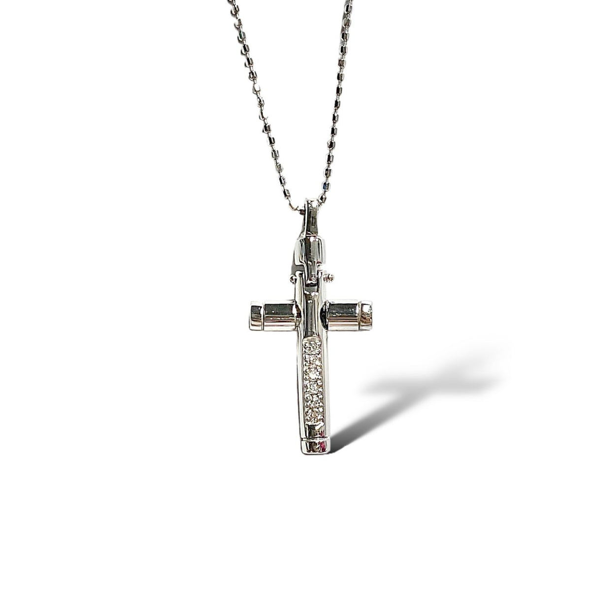 Collana PG Gioielli Con Croce in Oro 18KT 18KT e Diamanti Bianchi