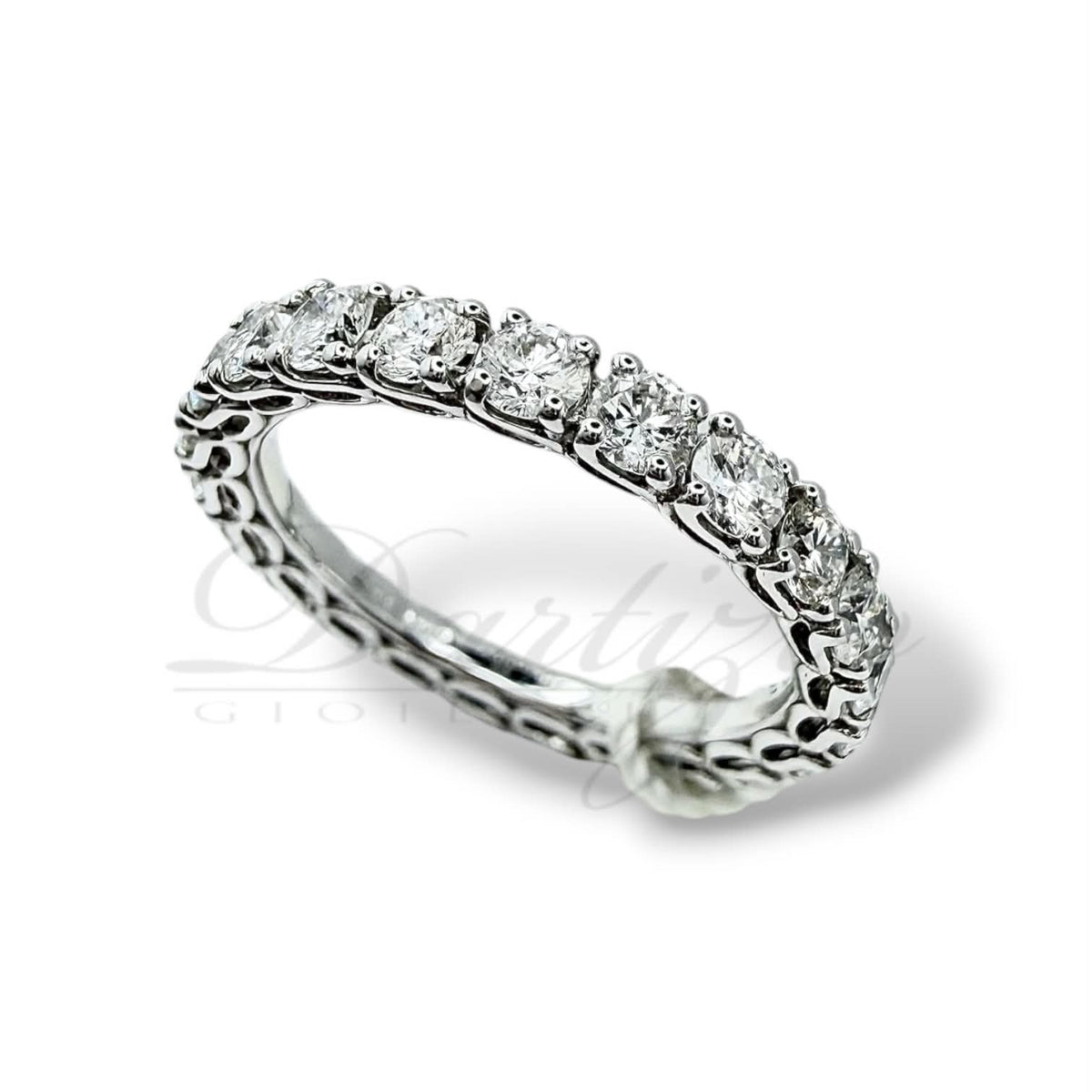 Anello Veretta Girodito Crivelli Oro 18KT 18KT e Diamanti Ct 1.97 G SI