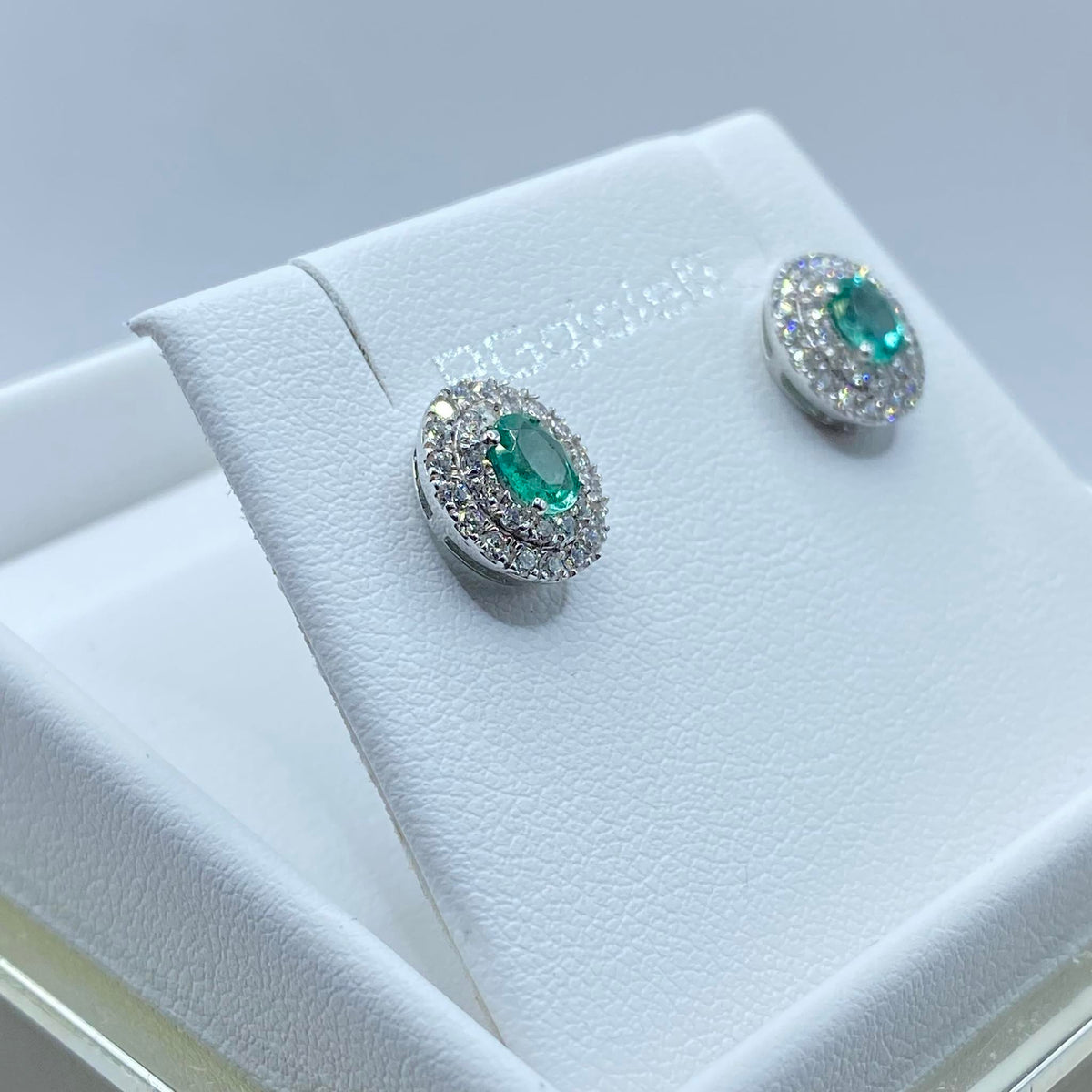 Orecchini Donna Pg Gioielli con Smeraldi 0,54 e Diamanti