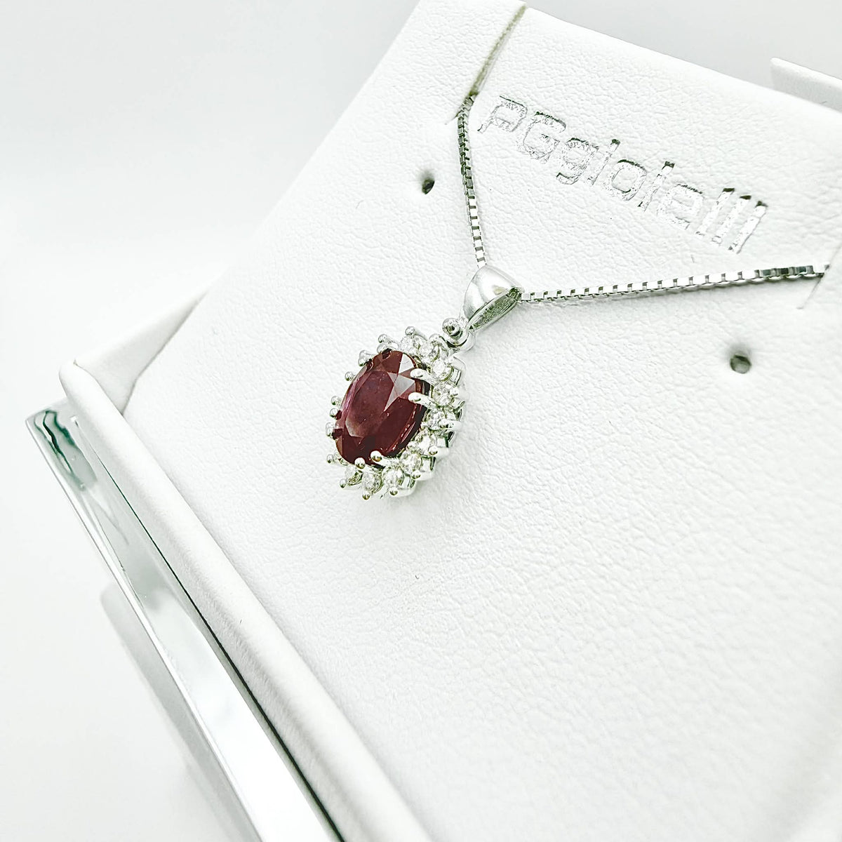 Collana Donna PG Gioielli con Rubino ct. 0,80 e Diamanti