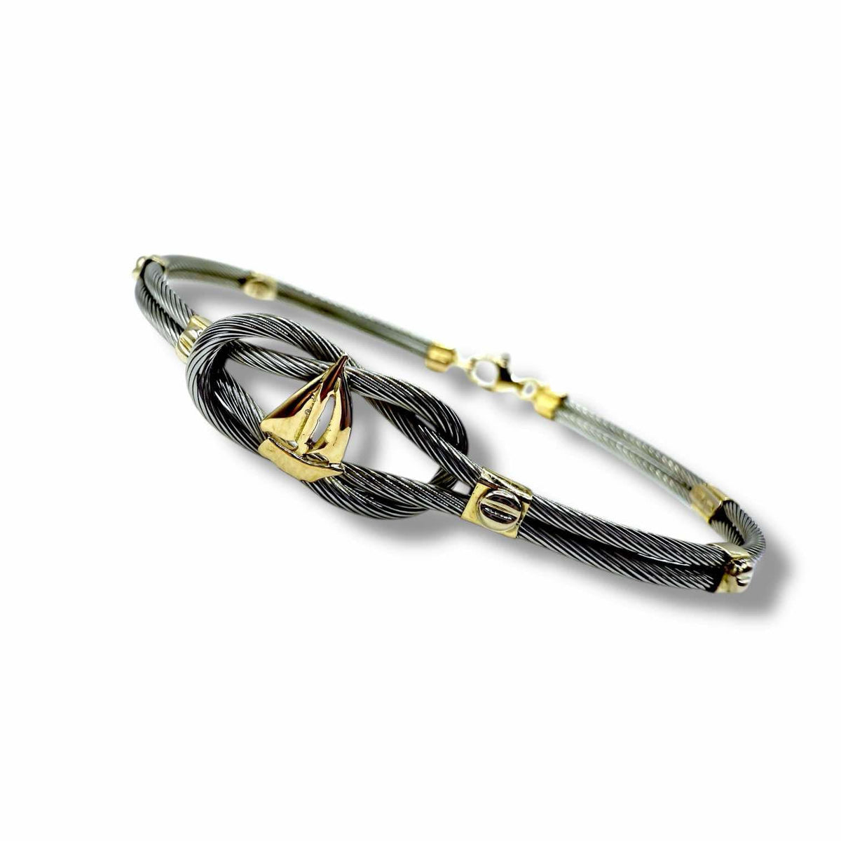 Bracciale da Uomo Semirigido in Acciaio e Oro 18KT 18KT