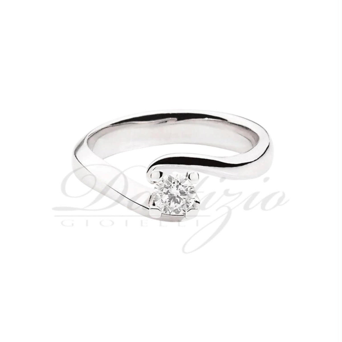 Anello Solitario Maria Teresa in Oro 18KT 18KT e Diamante 0,13 G-VS