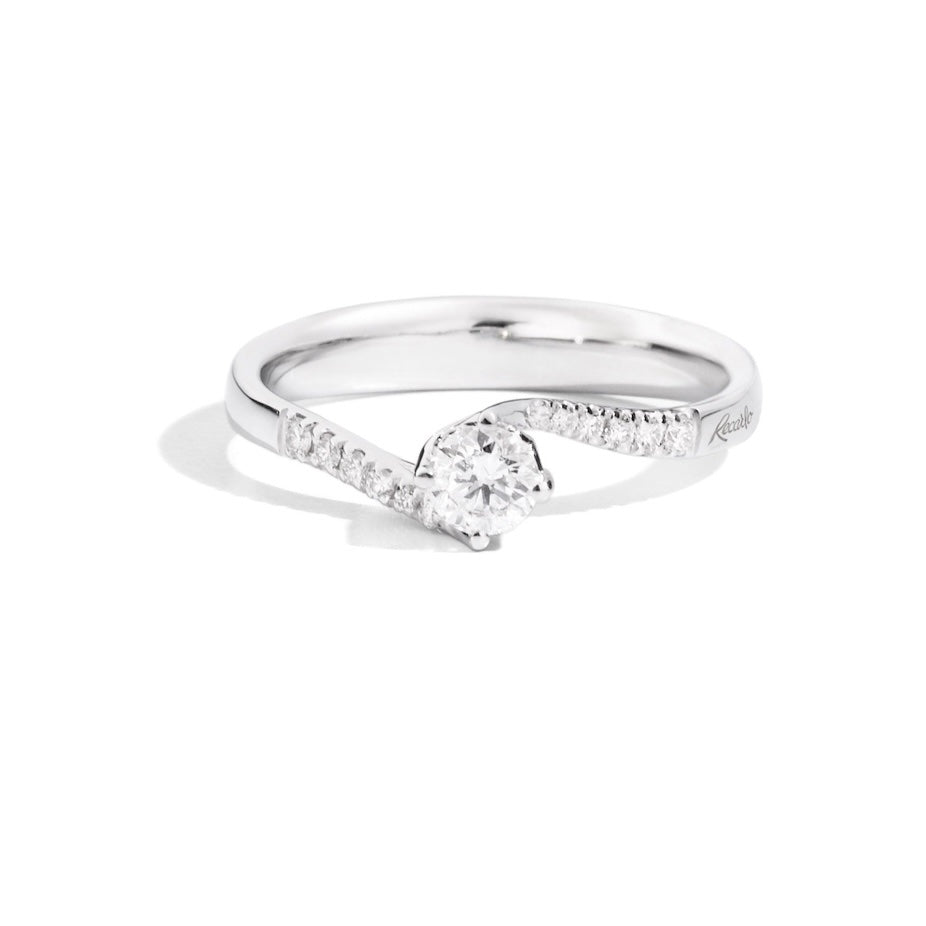 Anello Recarlo Solitario Anniversary con Diamanti Ct. 0.17
