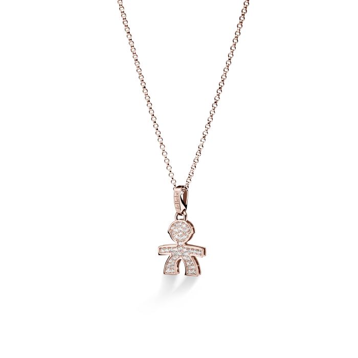 Ciondolo Le Bebè Bimbo in Oro 18KT 18KT con Diamanti - LBB451