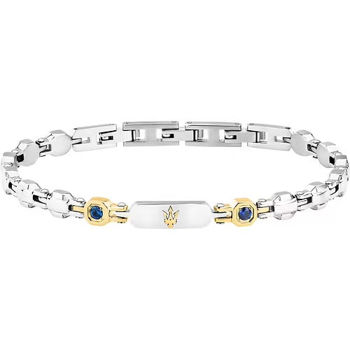 Bracciale Uomo Maserati in Acciaio Bicolore e Zaffiri Lab Grown