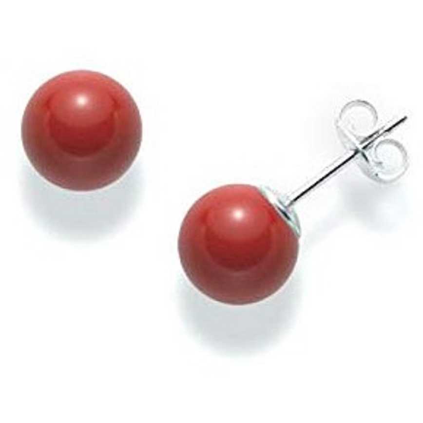 Orecchini Donna Miluna in Argento con Corallo Rosso