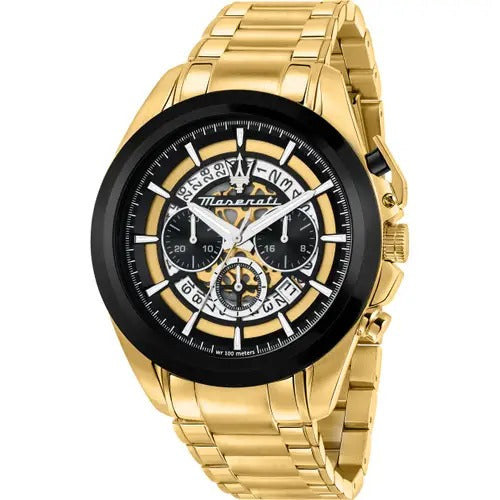 Orologio Uomo Maserati in Acciaio Dorato Traguardo