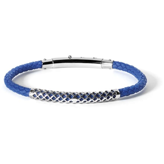 Bracciale Uomo Comete in Acciaio e gomma Blu