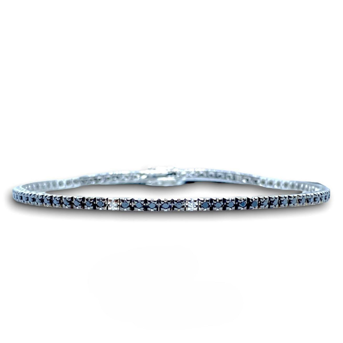 Bracciale Tennis Crivelli in Oro 18KT con Diamanti Neri e Bianchi Ct. 0.90