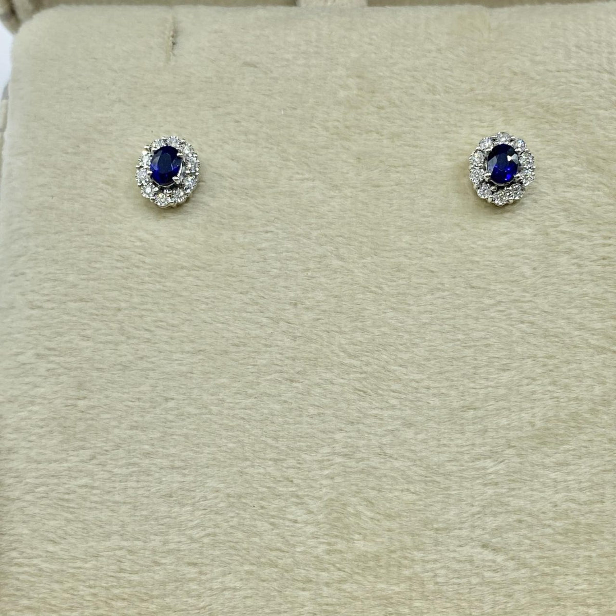 Orecchini Donna Oro 18KT con Zaffiri Ct. 0.40 e Diamanti