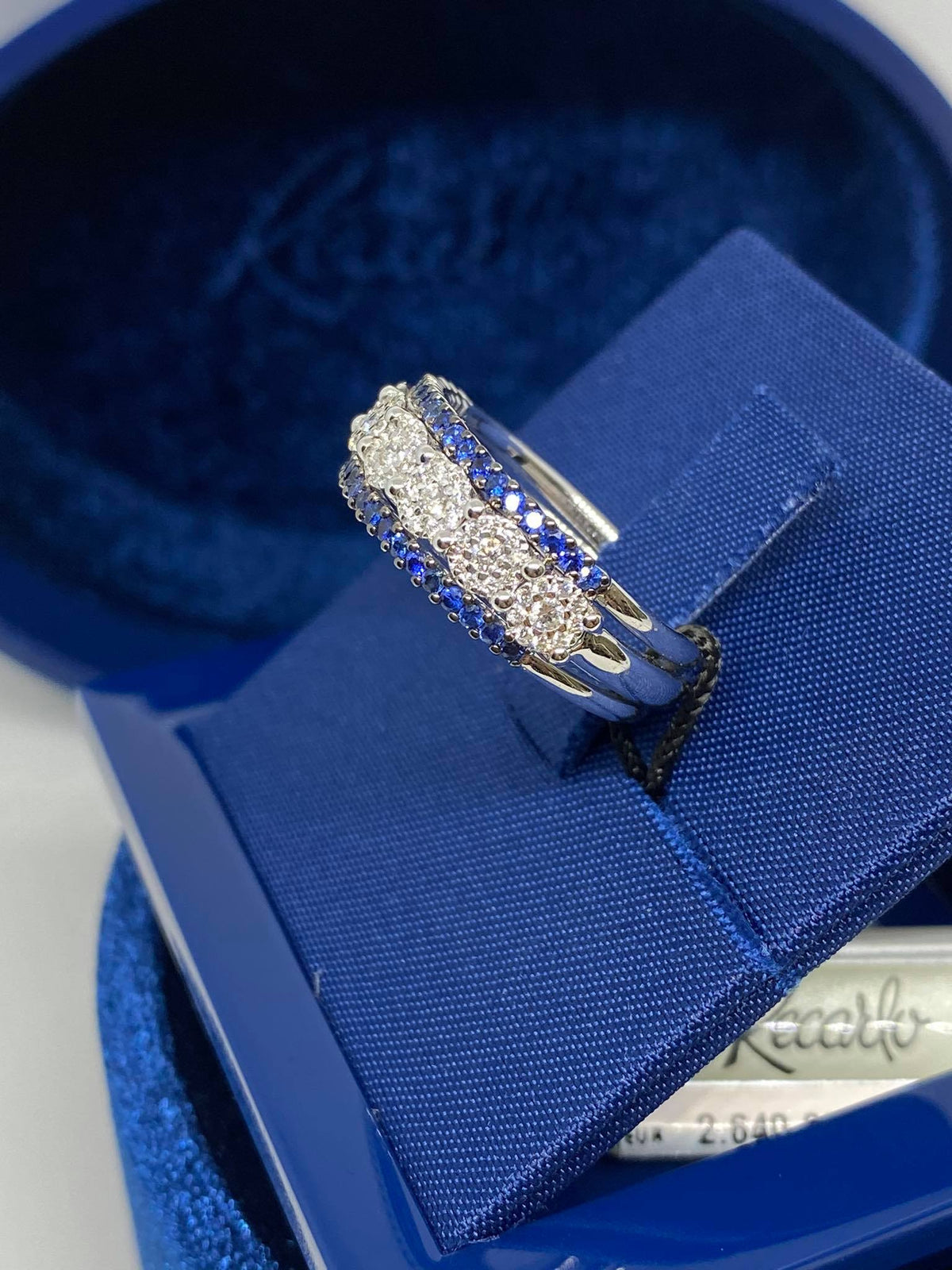 Anello Donna Recarlo con Zaffiri Ct 0.41 e Diamanti - r51fm139/zb