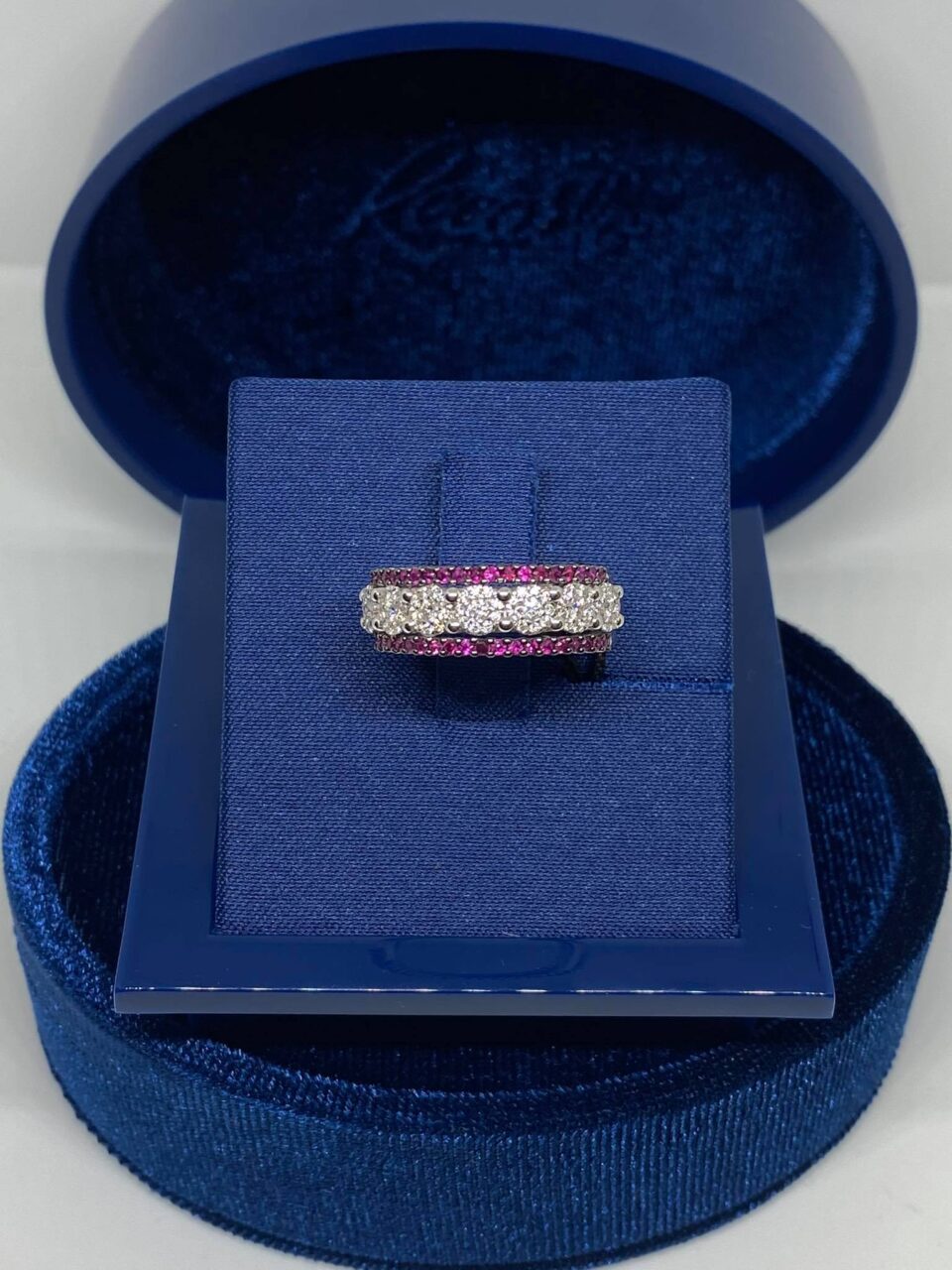 Anello Donna Recarlo Con Rubini Ct 0.32 e Diamanti