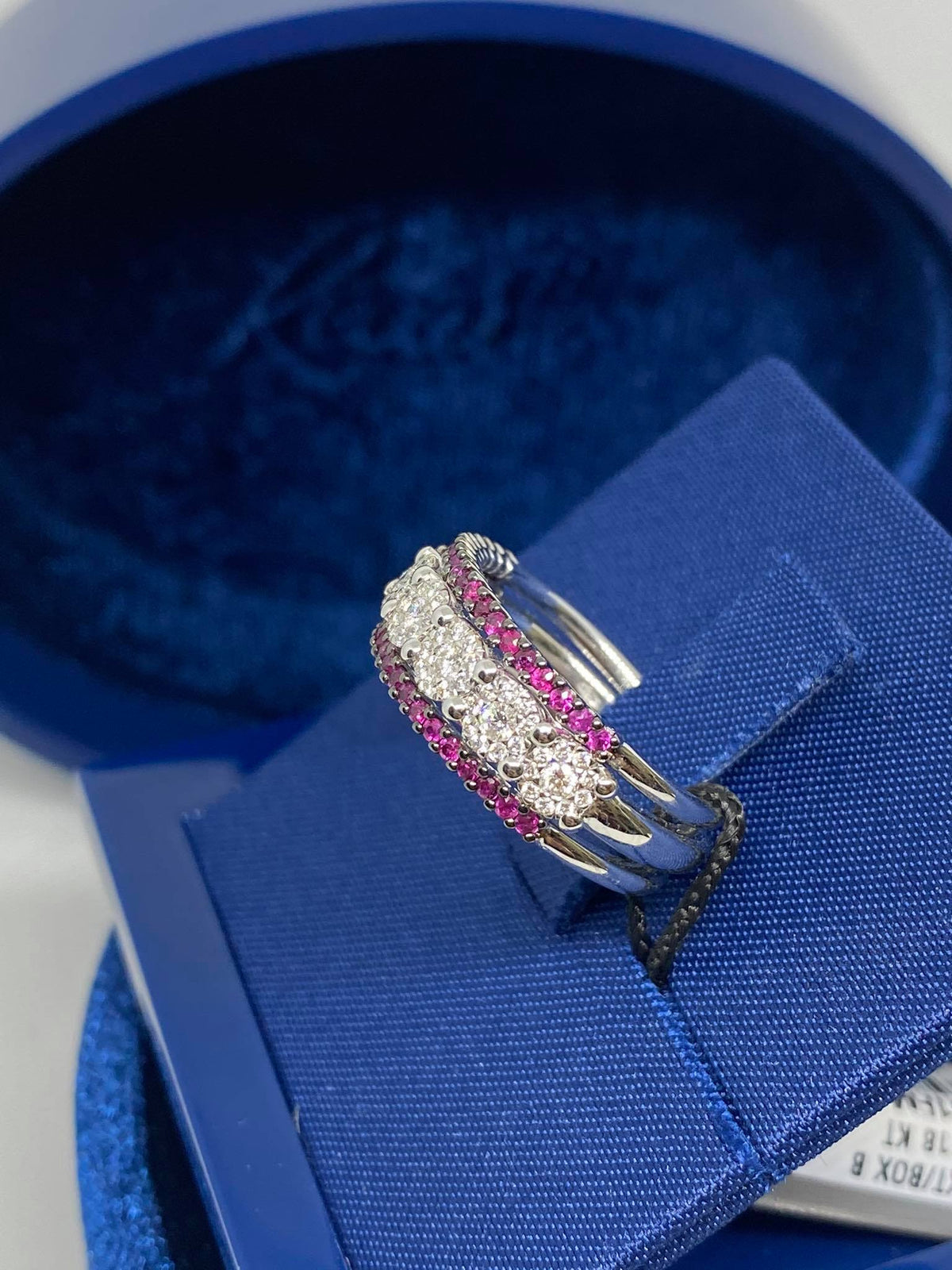 Anello Donna Recarlo Con Rubini Ct 0.32 e Diamanti