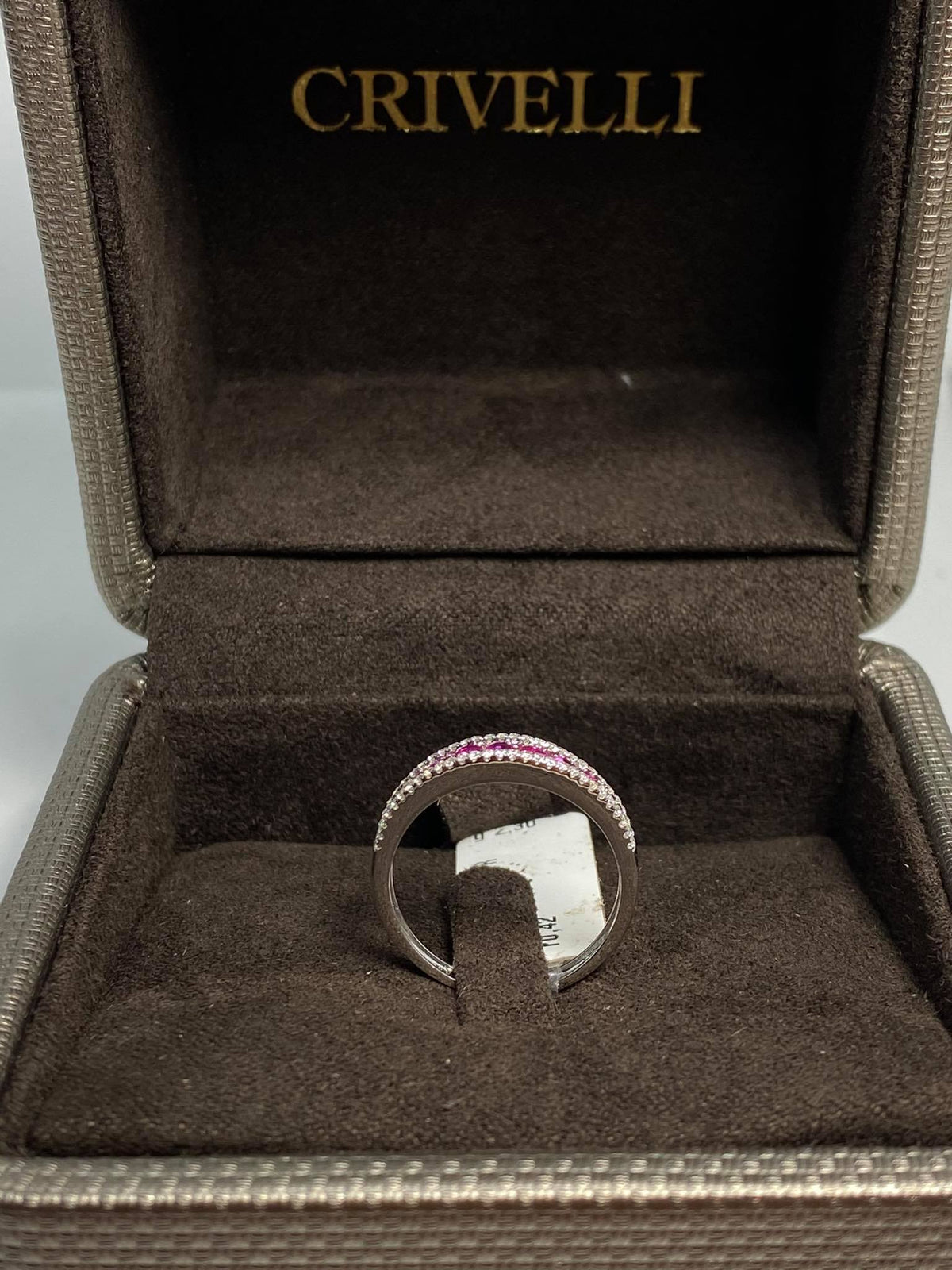 Anello Donna Veretta Crivelli con Rubini Ct 0.42 e Diamanti