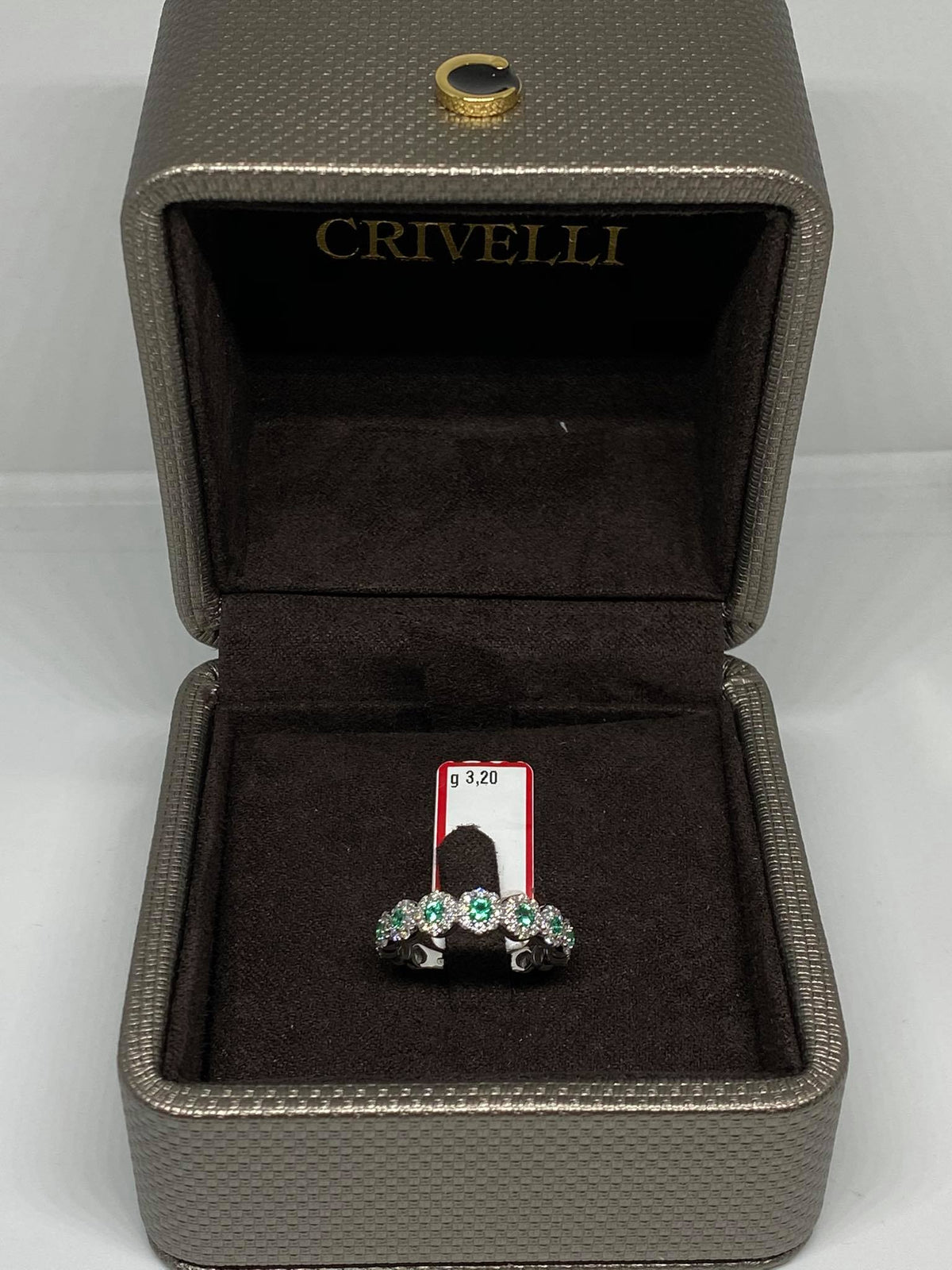 Anello Donna Crivelli con Smeraldi Ct 0.30 e Diamanti