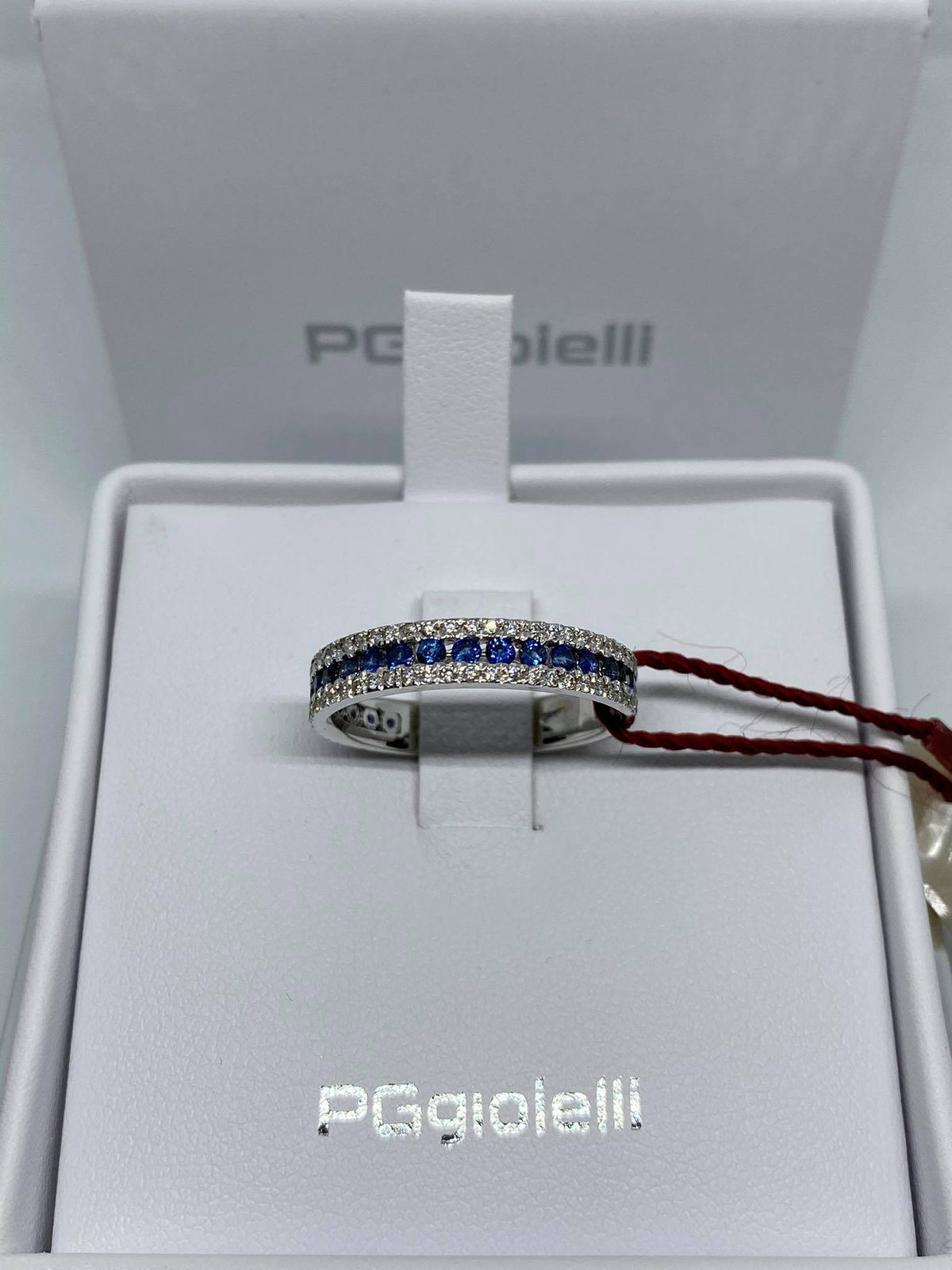 Anello Veretta PG gioielli con Zaffiri Ct 0.46 e Diamanti