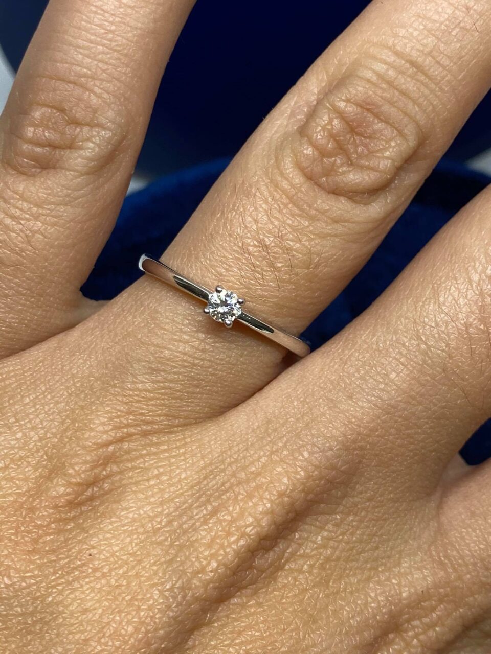 Anello Solitario Recarlo con Diamante Ct 0.12