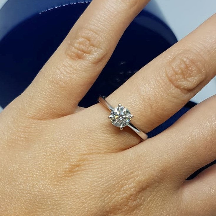 Anello Solitario Recarlo in Oro 18KT 18KT con Diamante ct 0.80