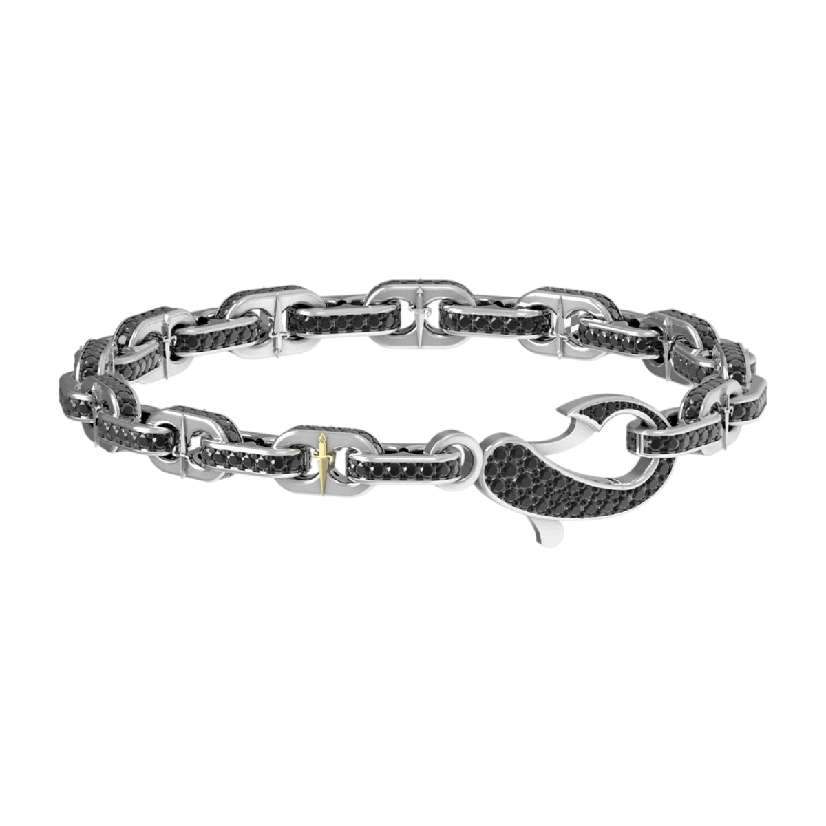 Bracciale Uomo Cesare Paciotti in Argento con Spinelli Neri