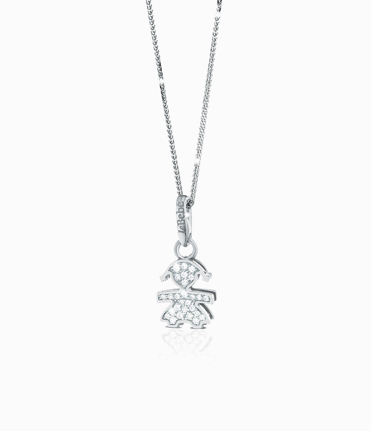 Collana Le Bebè Bimba Pavè Mini In Oro 18KT e Diamanti LBB154