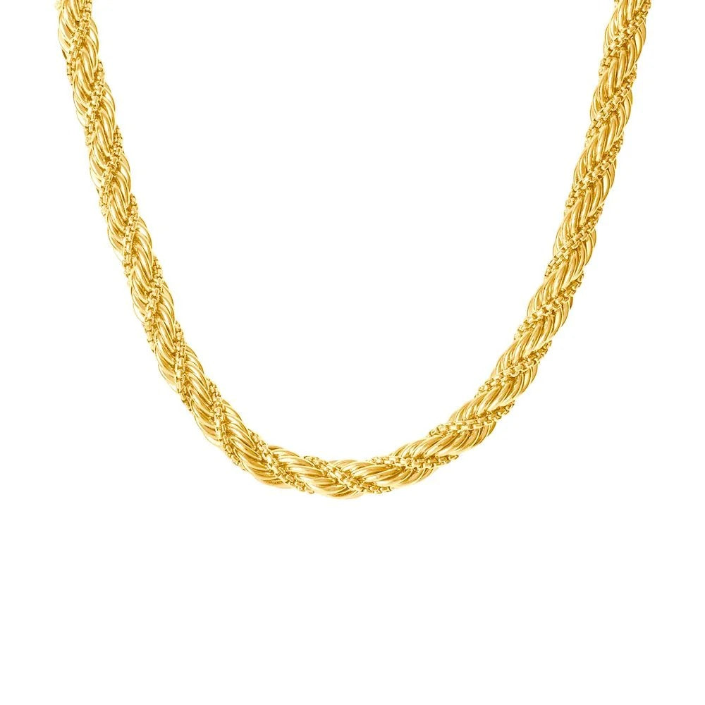 Collana a Catena Modello Corda Stroili in Acciaio Dorato