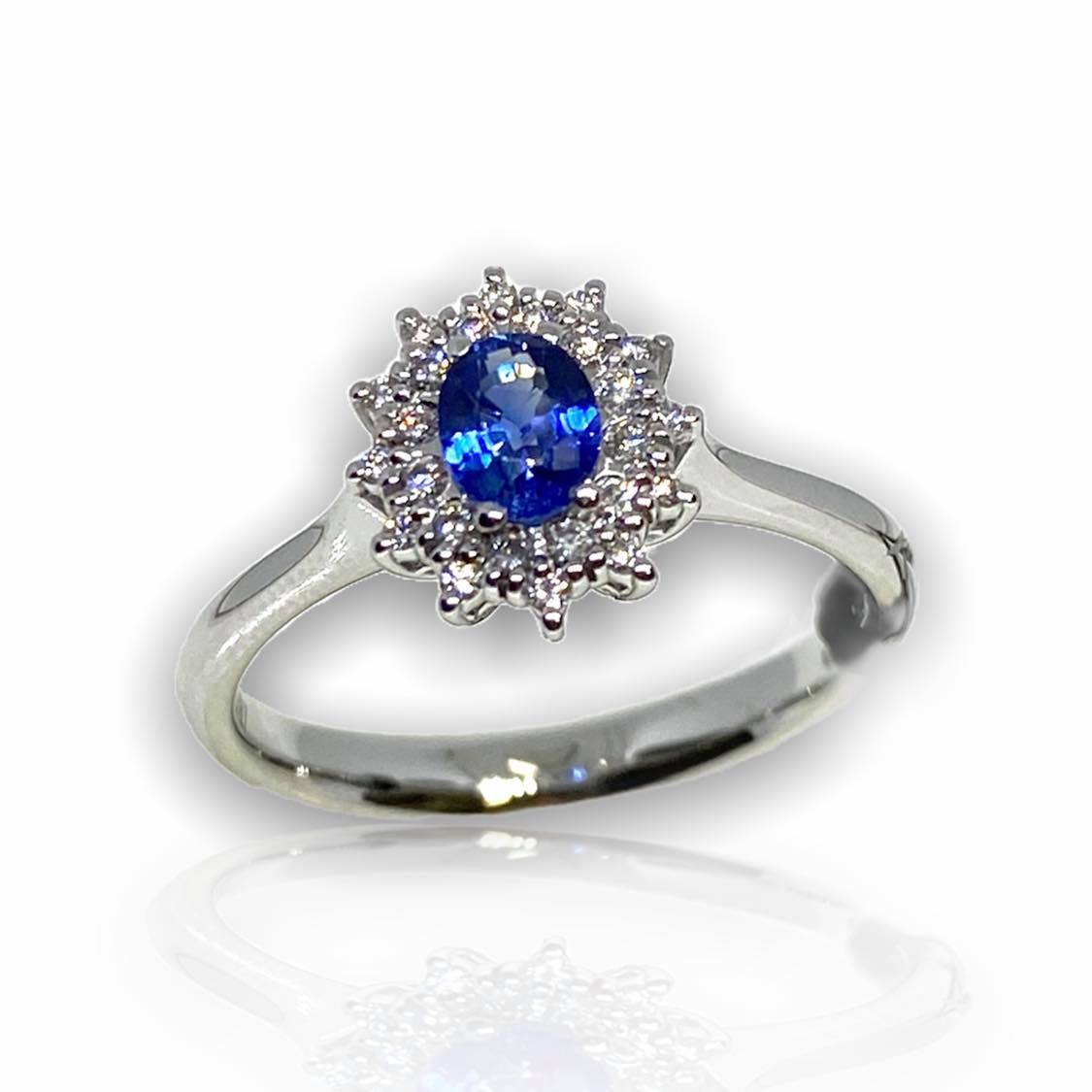 Anello Donna Recarlo con Zaffiro e Diamanti