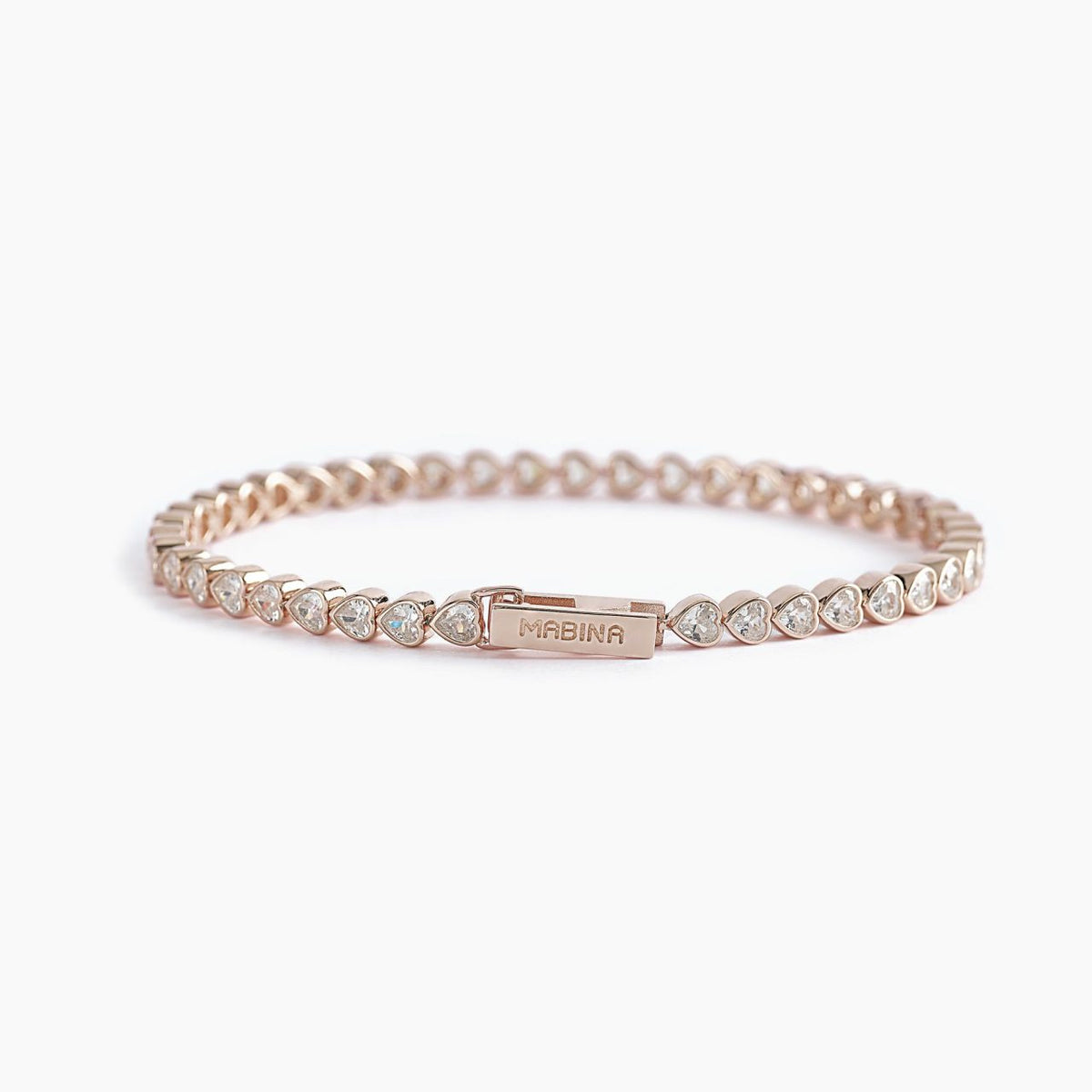 Bracciale Tennis a Cuore Donna Mabina in Argento Rosè
