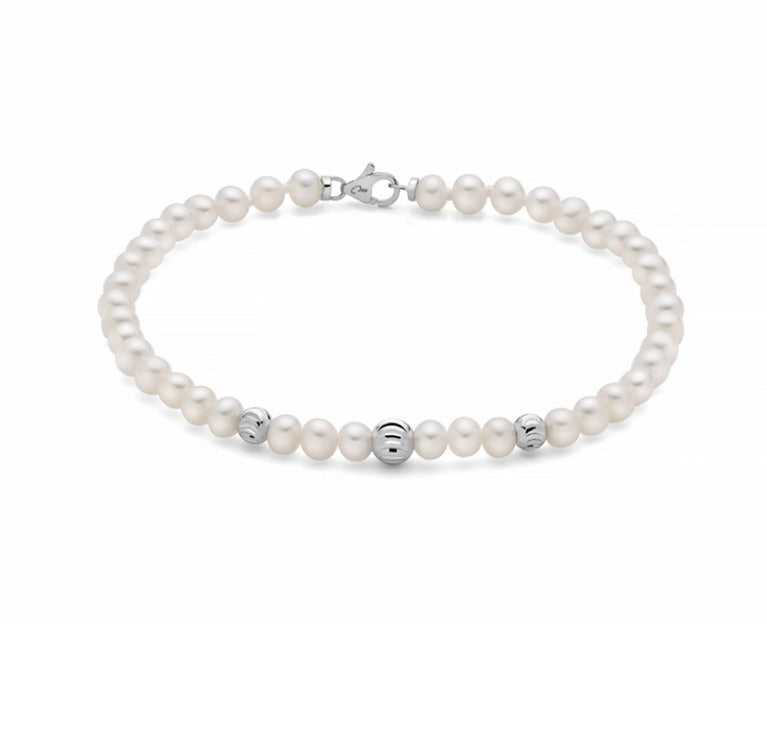 Bracciale di Perle Miluna mm. 4-4,5 in Oro 18KT 18KT