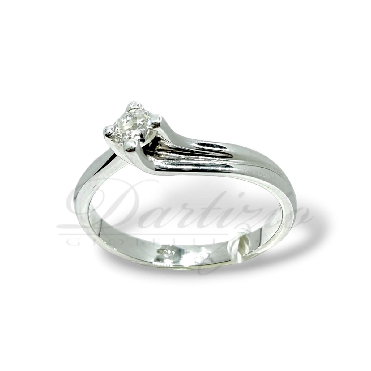 Anello Donna Solitario in Oro 18KT 18KT con Diamante Ct. 0.18