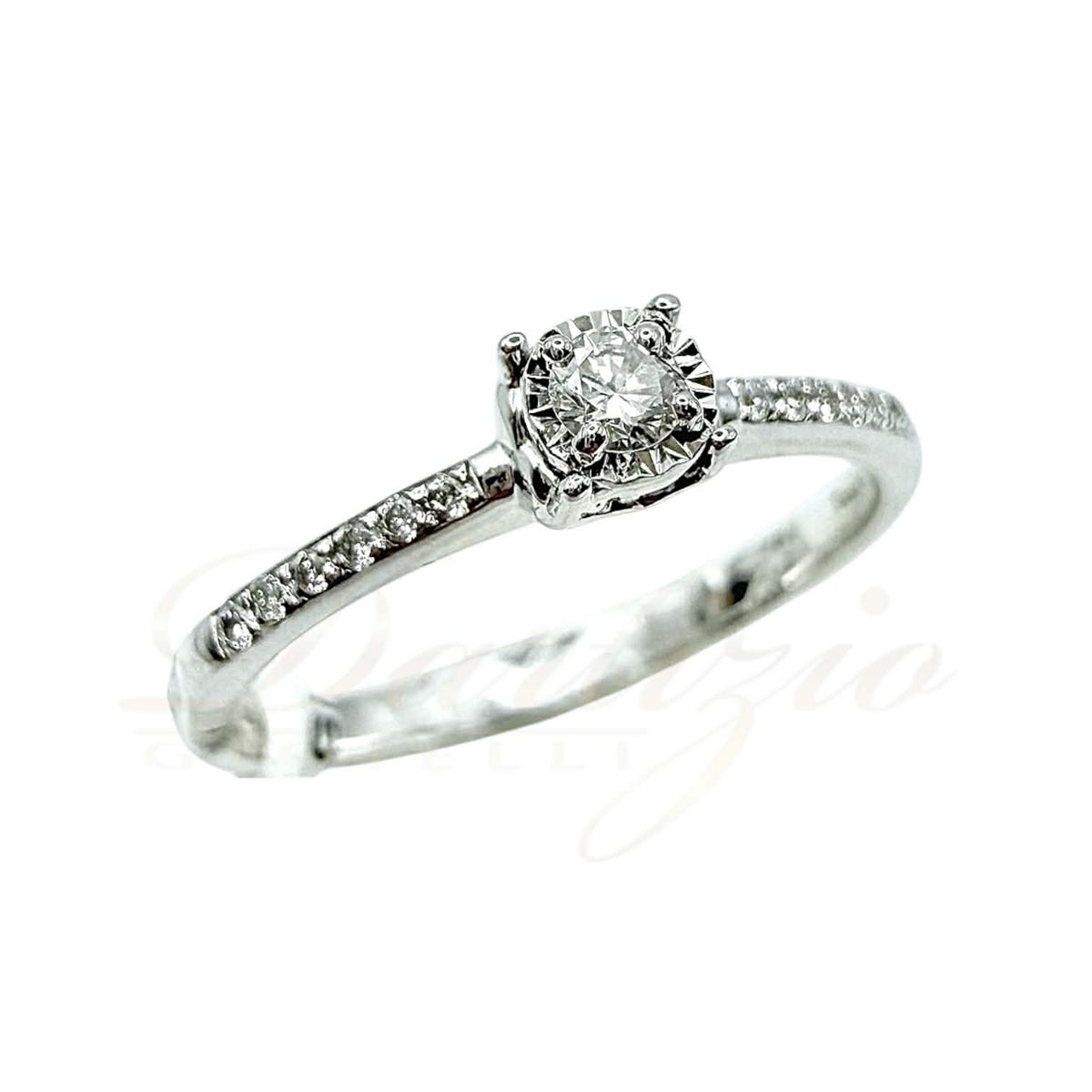 Anello Solitario Donna Oro 18KT con Diamante Ct 0.10