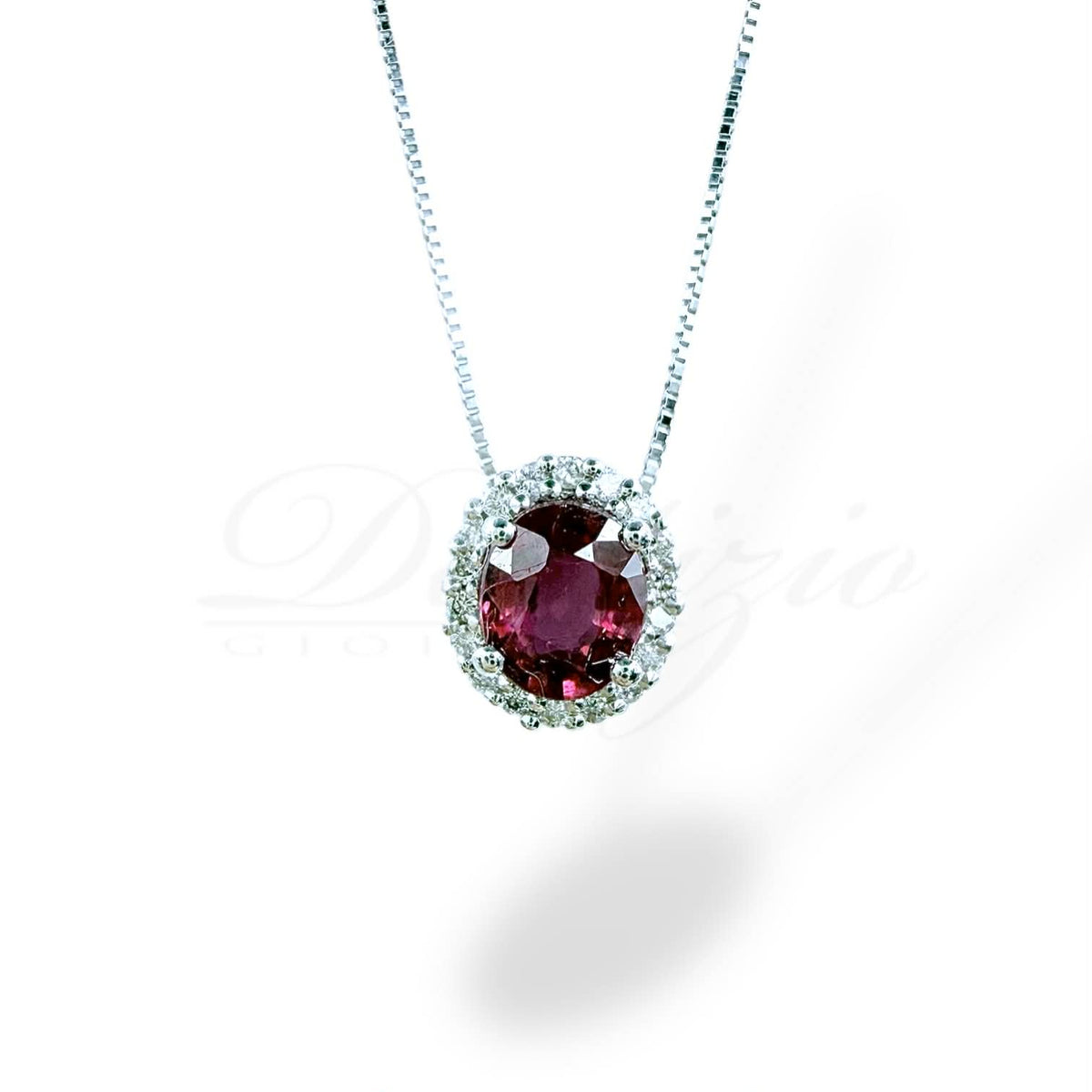 Collana Donna PG Gioielli con Rubino ct. 0,41 e Diamanti