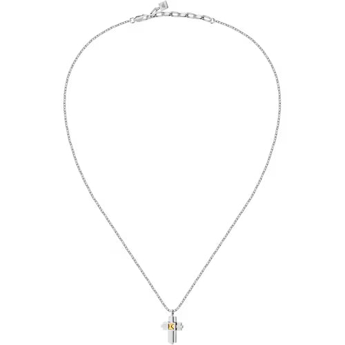 Collana Uomo Morellato con Croce in Acciaio Collezione Gold