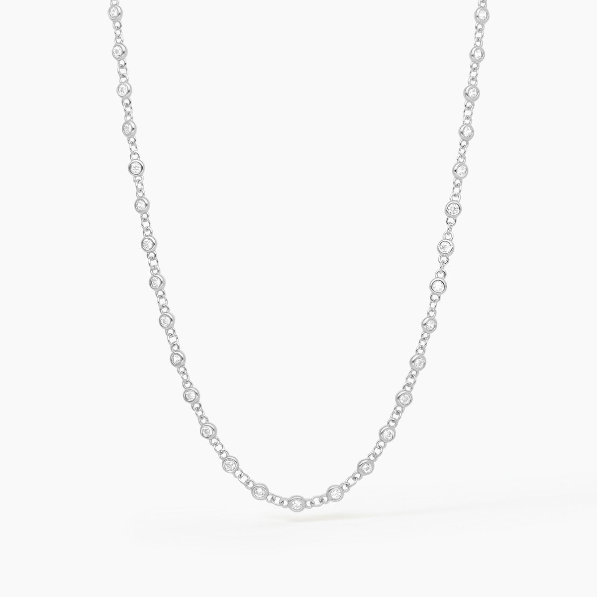 Collana Donna in Argento con Punto Luce di Zircone