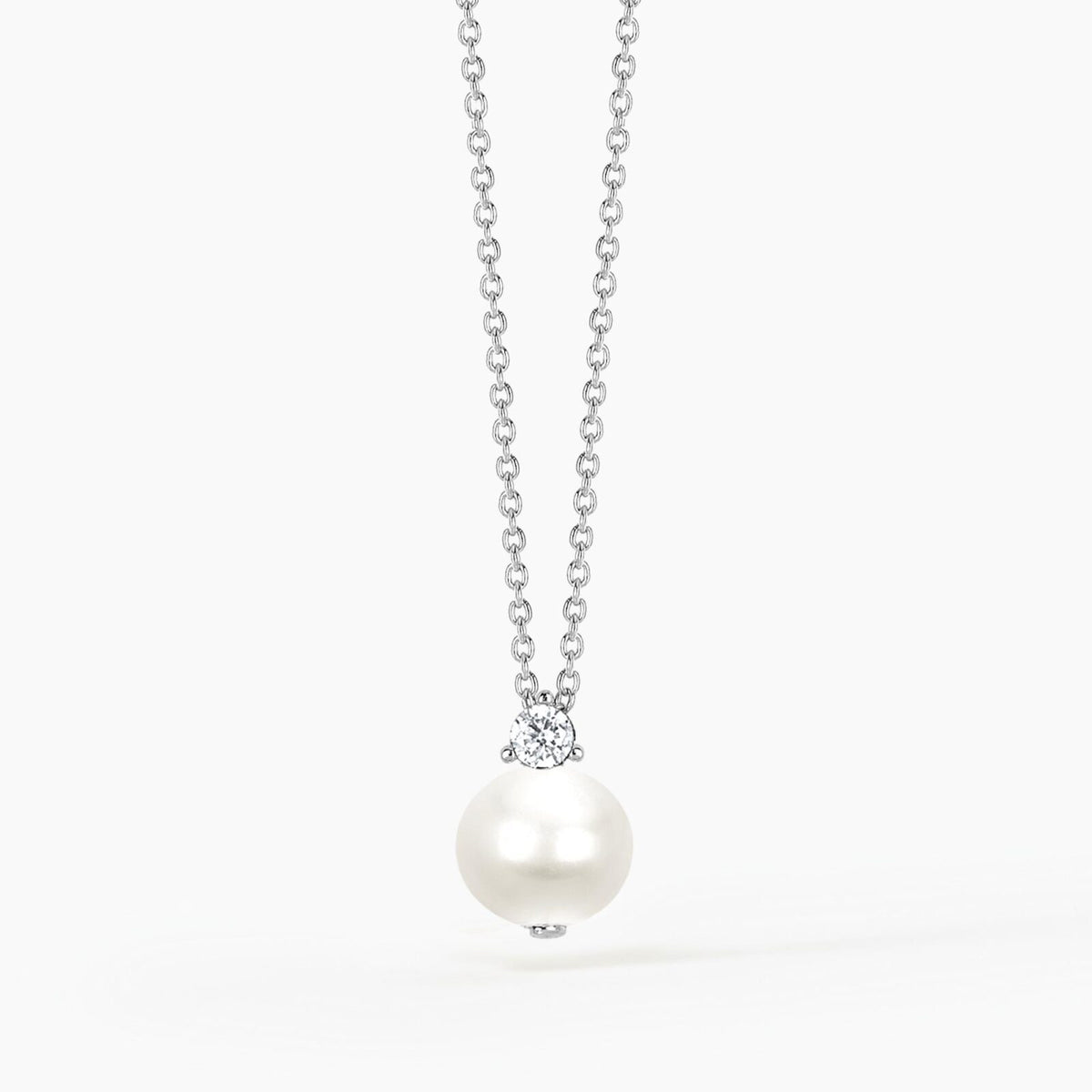 Collana Donna in Argento Zirconi e Perla Coltivata