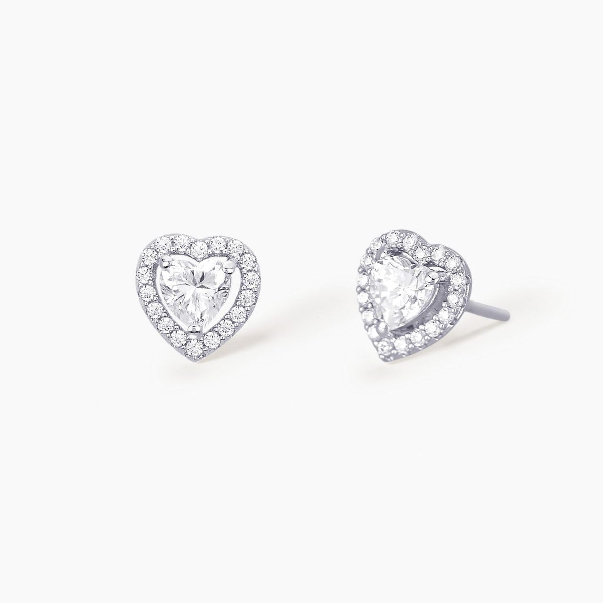 Orecchini a Cuore Mabina in Argento e Zirconi