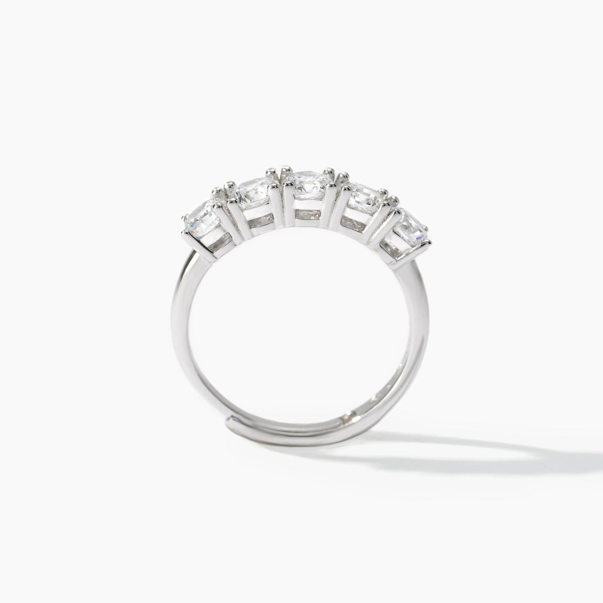 Anello Veretta a 5 Mabina in Argento e Zircone