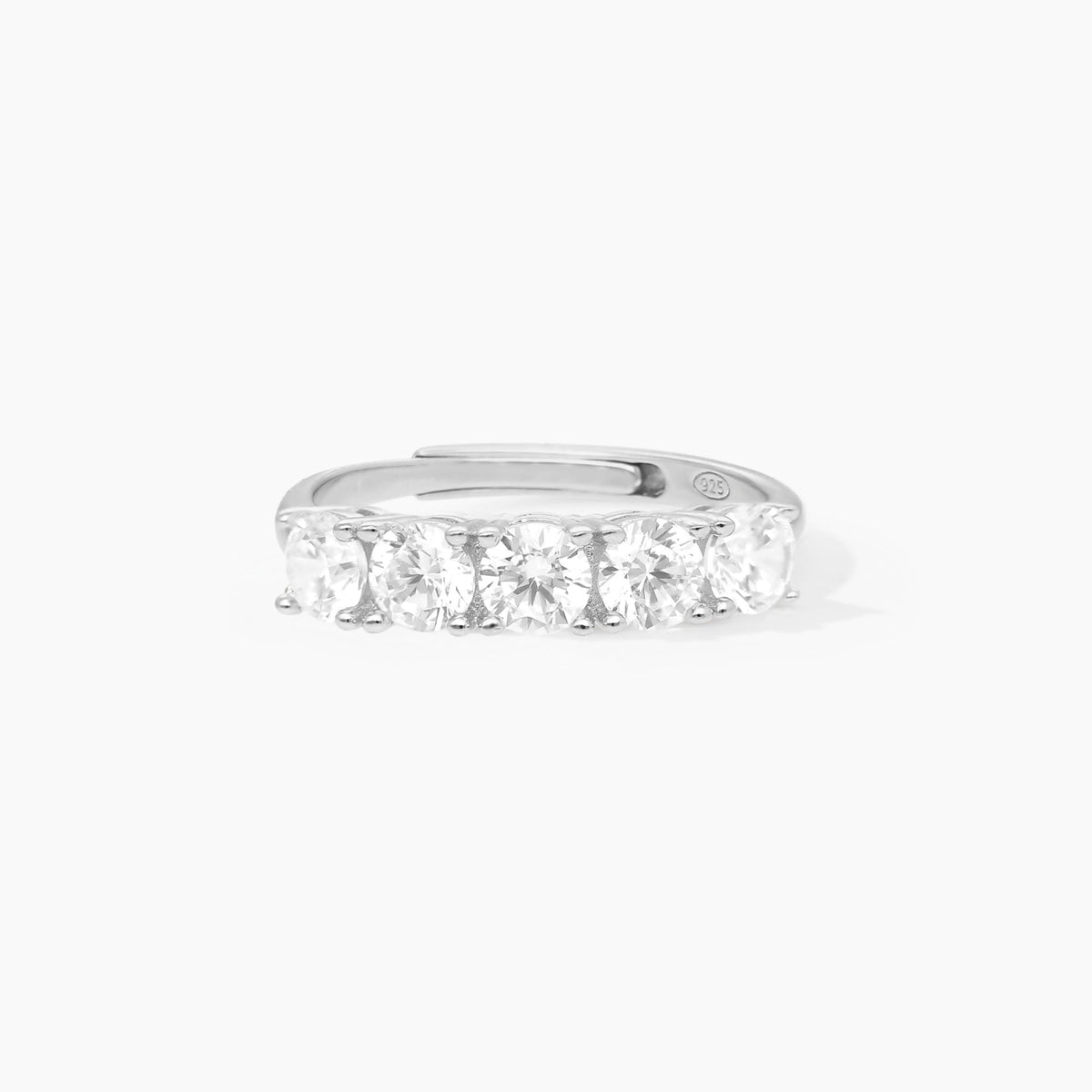 Anello Veretta a 5 Mabina in Argento e Zircone