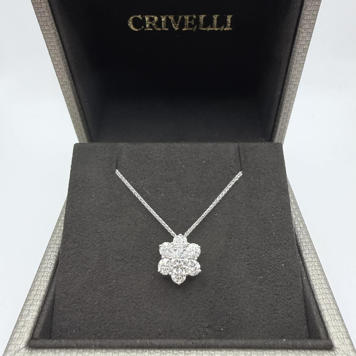 Collana Crivelli a Fiore in Oro 18KT 18KT e Diamanti