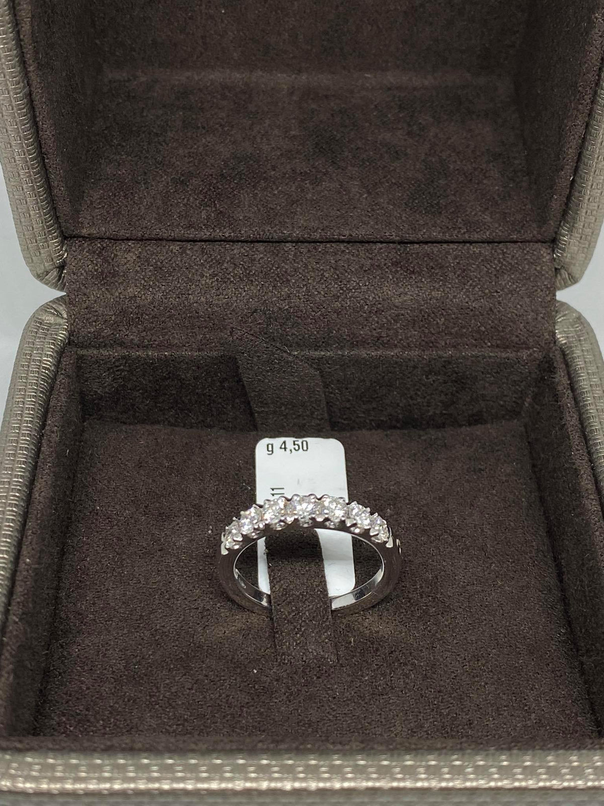 Anello Crivelli Veretta a 7 Pietre in Oro 18KT 18KT e Diamanti Ct 0.74