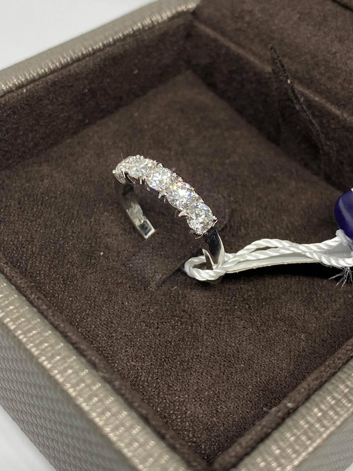 Anello Crivelli Veretta/Veretta a 5 pietre in Oro 18KT 18KT e Diamanti Ct 1,18