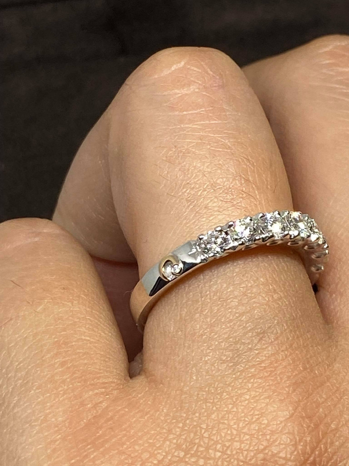 Anello Veretta Crivelli Oro 18KT 18KT con 7 Diamanti Ct 0.75 F/SI