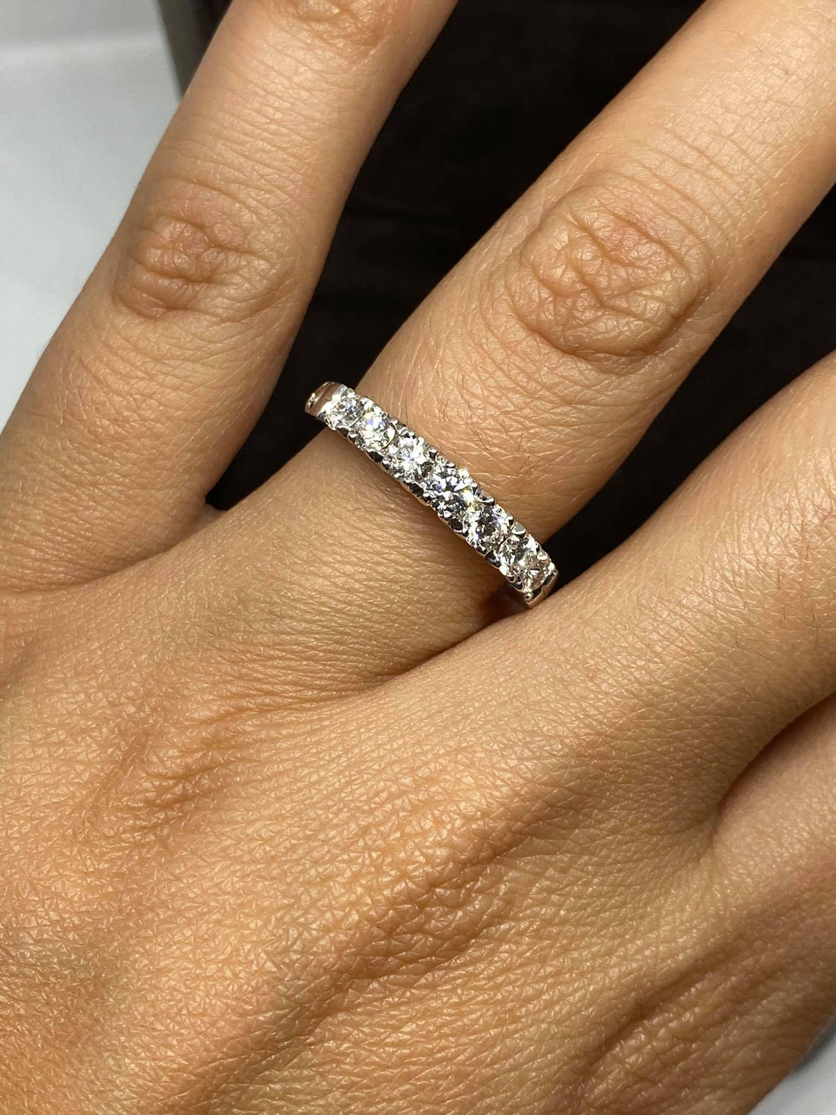 Anello Veretta Crivelli Oro 18KT 18KT con 7 Diamanti Ct 0.75 F/SI