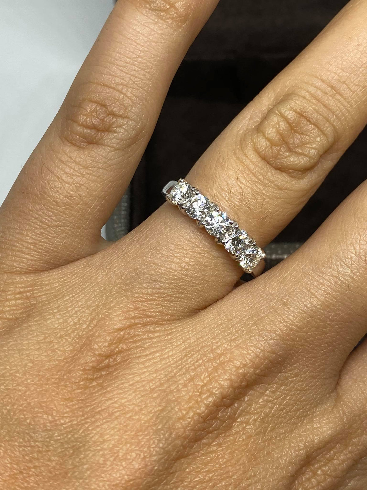 Anello Crivelli Veretta/Veretta a 5 pietre in Oro 18KT 18KT e Diamanti Ct 1,18